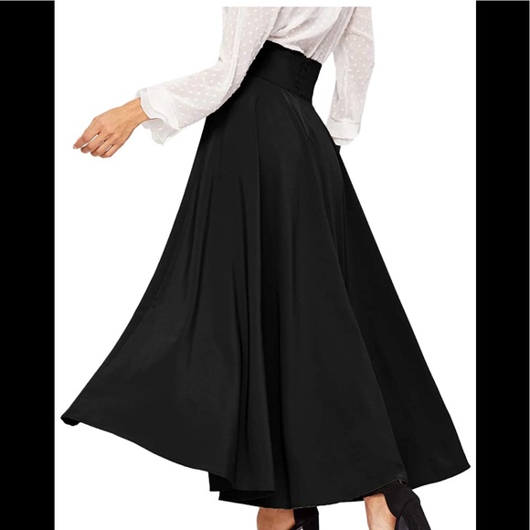 🆕 Elegant High Waist Tie Front Maxi Skirt - Picture 2 of 3